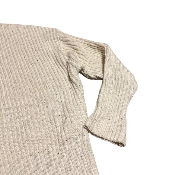 Bassike Pullover Crew Neck Sweater Thick Ribbed Woven Cream Linen Size 3 Large - Picture 5 of 12